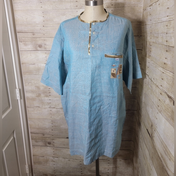 SMB Blue Dashiki Top - Picture 1 of 6